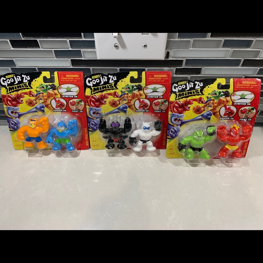 3 packs of New Goo Jit Zu Minis